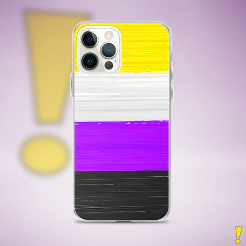 Nonbinary Pride Flag Paint Strokes Clear Case for iPhone®